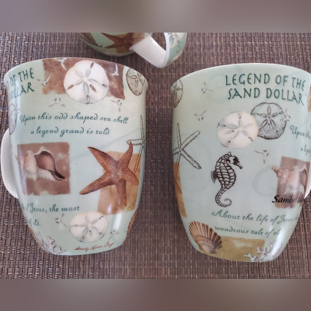 Cape Shore Set of 4 Harbor Mugs, sea life motif, Sanibel Island, 15oz coffee cup - Picture 8 of 12